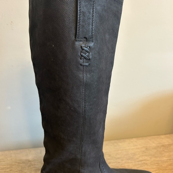 Frye Celia x Stitch Tall Riding Boots Womens Size 6B Black Leather Pull on - Picture 5 of 16